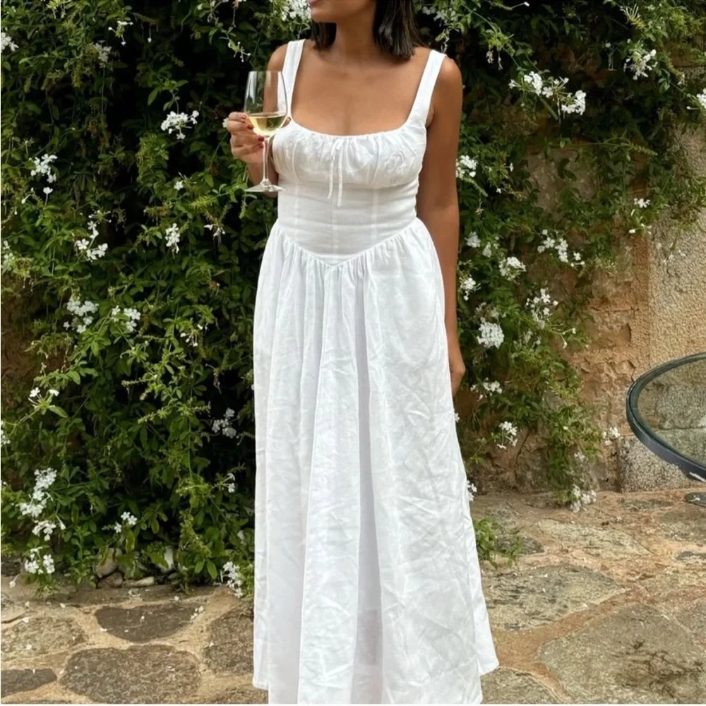 Reformation White Midi Dress - Picture 1 of 15